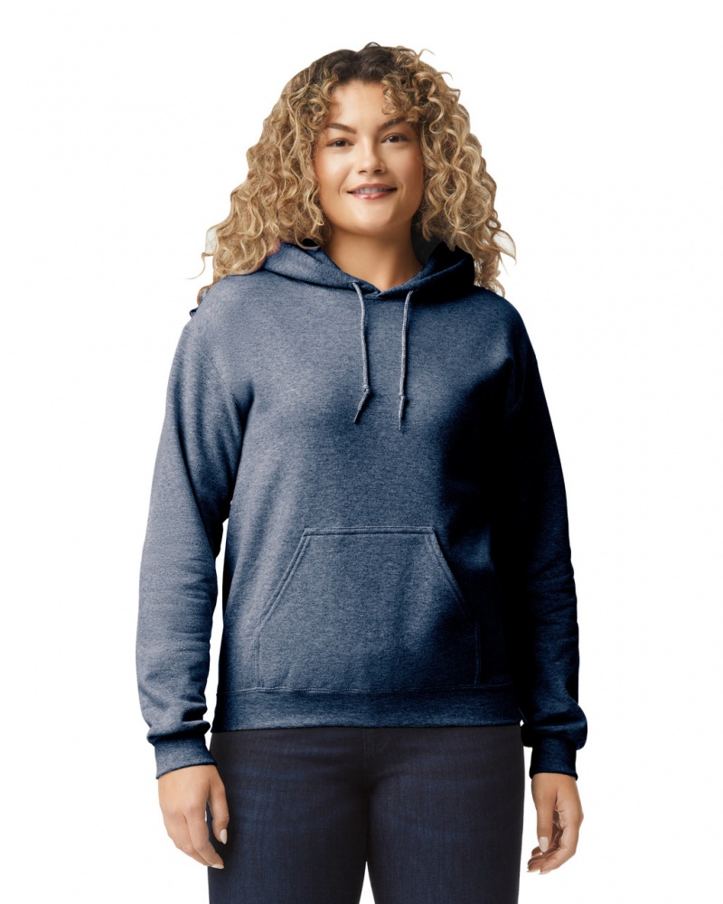 Heather Sport Dark Navy Women\'s Gildan 18500 Hoodie | FHZR24975