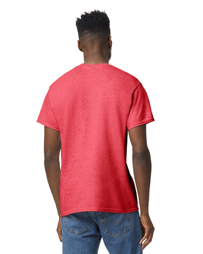 Heather Sport Scarlet Red Men's Gildan 8000 T-Shirts | ORNZ26315