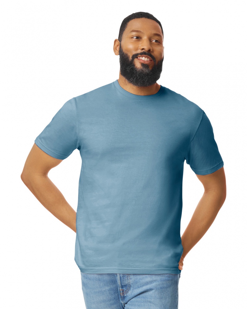 Indigo Blue Men\'s Gildan 64000 T-Shirts | MSJE82651