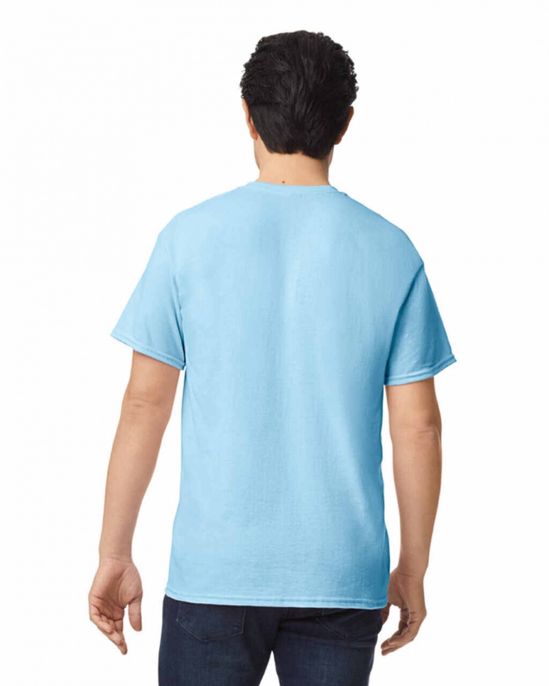 Light Blue Men's Gildan 8000 T-Shirts | VGEY26943