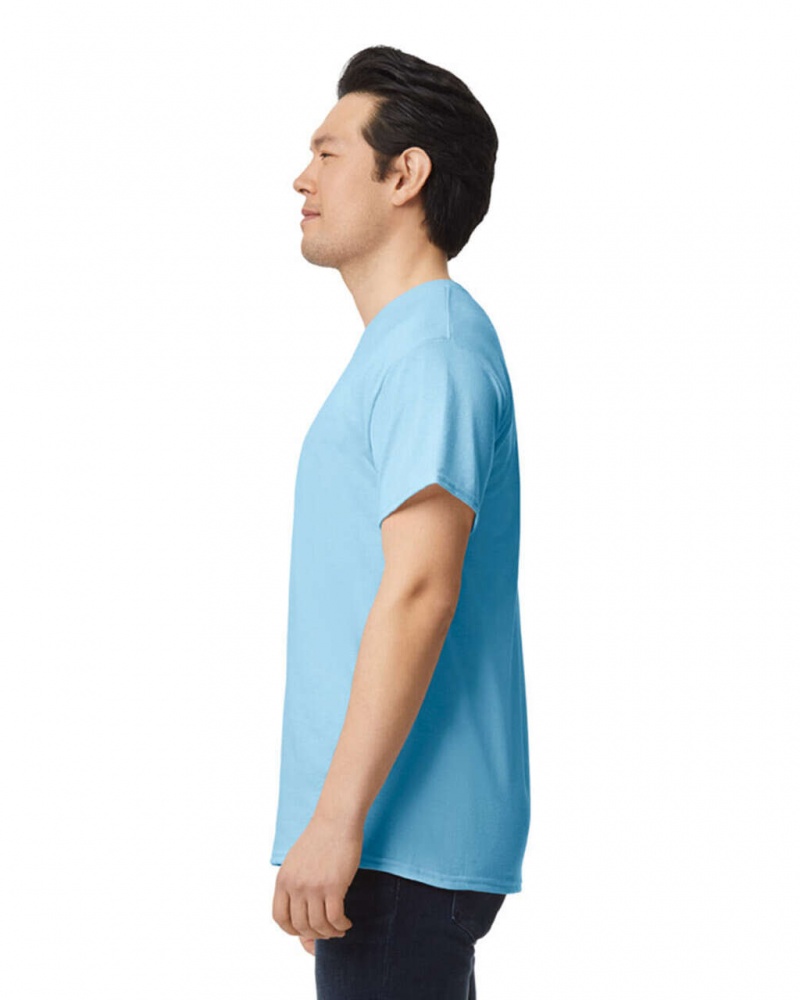 Light Blue Men's Gildan 8000 T-Shirts | VGEY26943