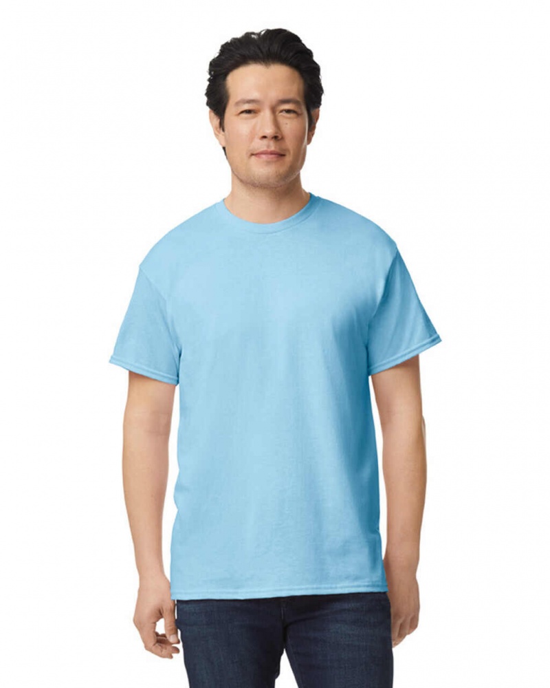 Light Blue Men\'s Gildan 8000 T-Shirts | VGEY26943