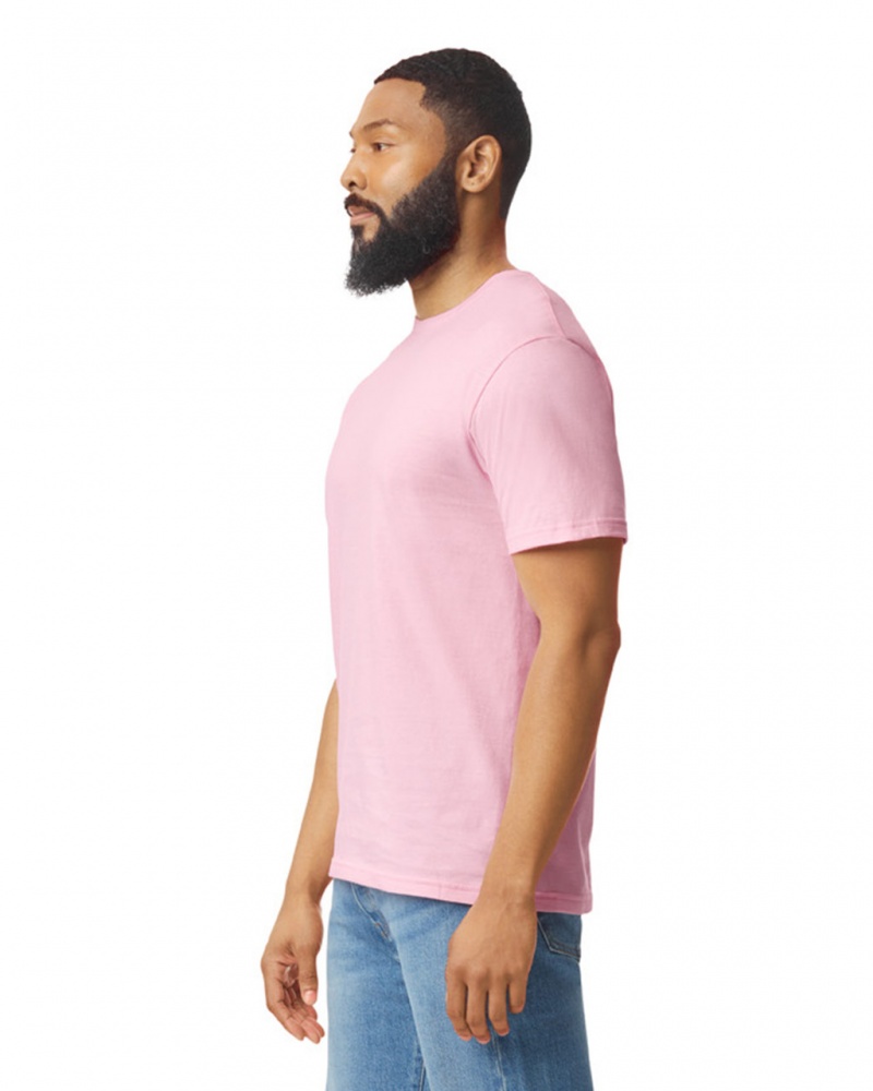 Light Pink Men's Gildan 64000 T-Shirts | JUOS84196