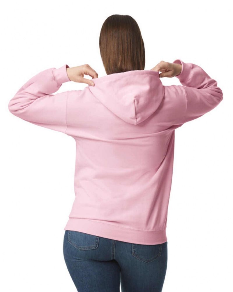 Light Pink Women's Gildan SF500 Midweight Fleece Hoodie | RDVS74219