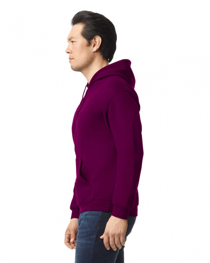 Maroon Men's Gildan 18500 Hoodie Sweatshirt | BMOZ13562