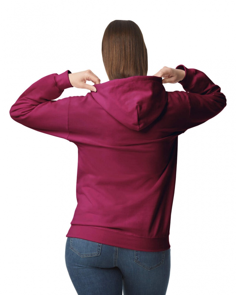 Maroon Women's Gildan SF500 Midweight Fleece Hoodie | RCVN50318