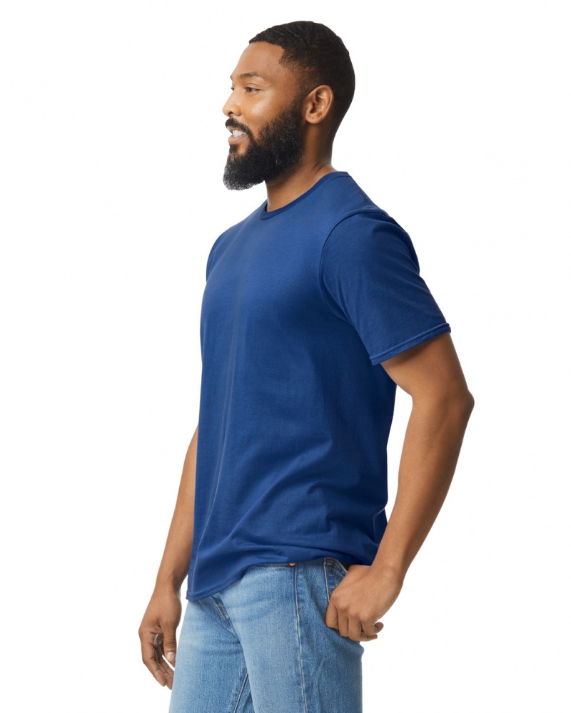 Metro Blue Men's Gildan 64000 T-Shirts | PXCK59246