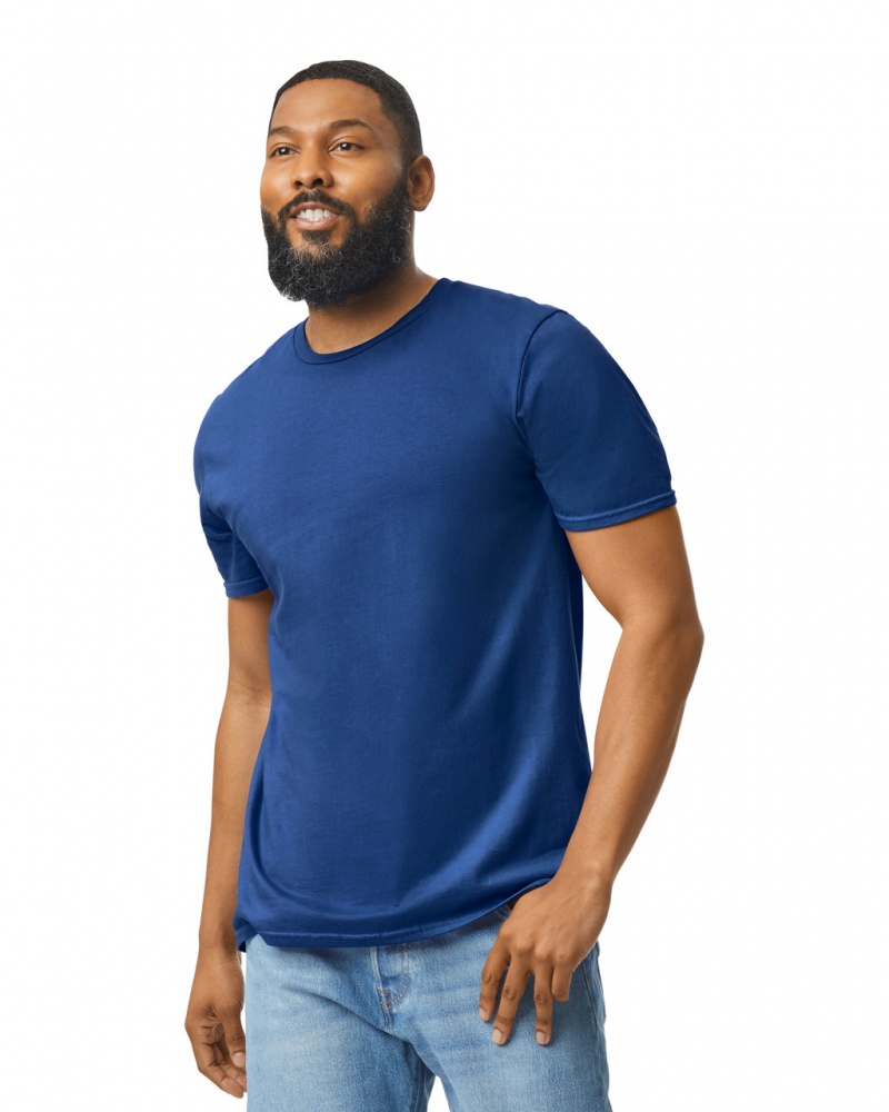 Metro Blue Men\'s Gildan 64000 T-Shirts | PXCK59246