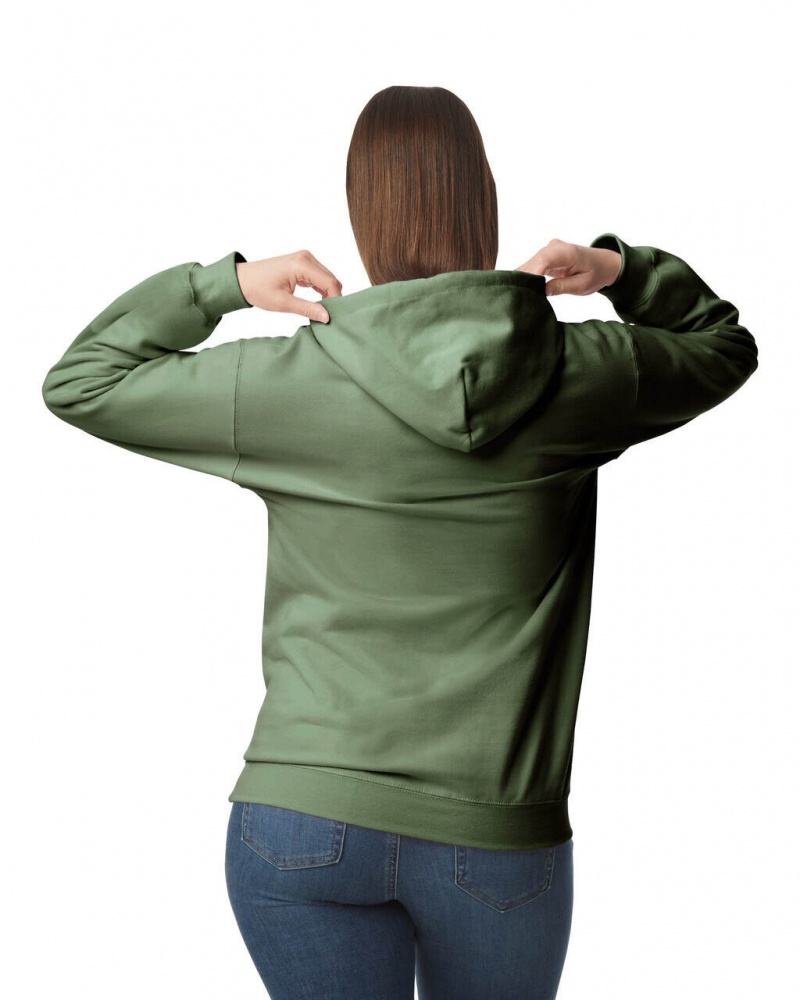 Military Green Women's Gildan SF500 Midweight Fleece Hoodie | HWQJ74281