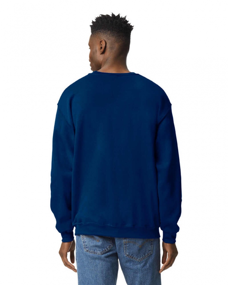 Navy Men's Gildan 18000 Crewneck Sweatshirt | YZPD82734