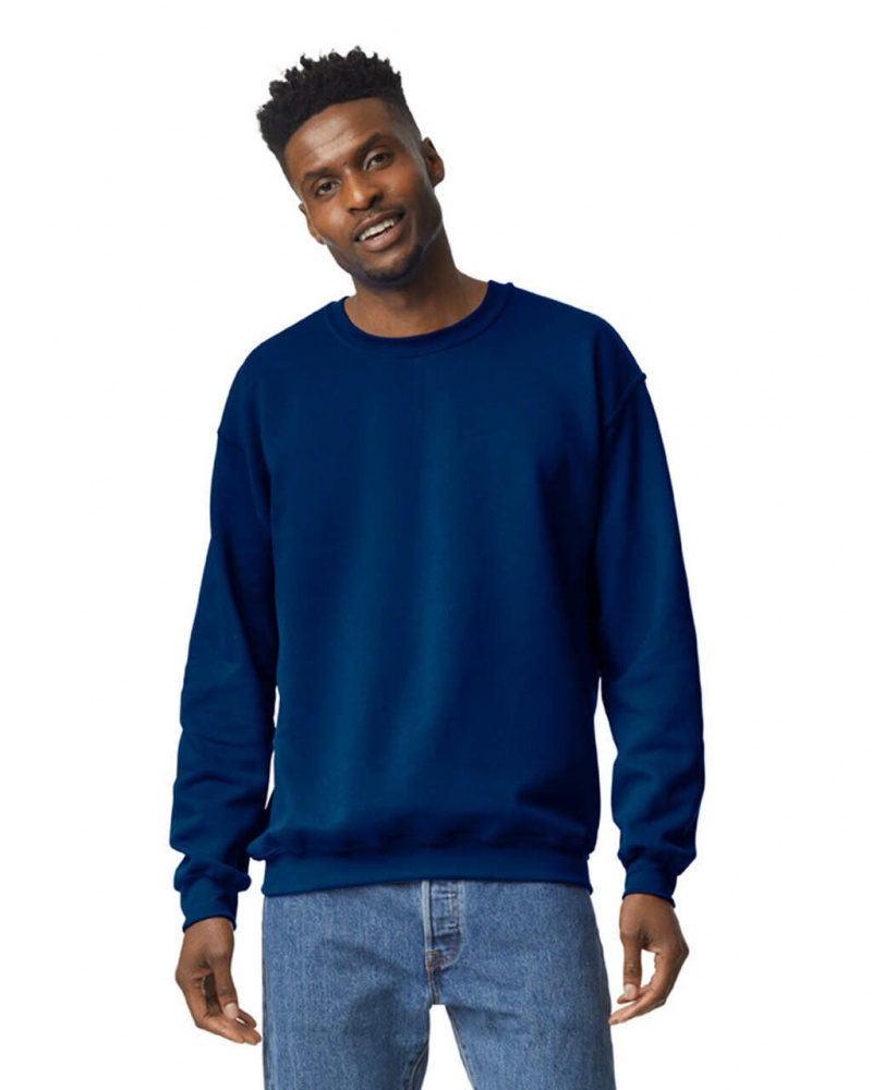 Navy Men\'s Gildan 18000 Crewneck Sweatshirt | YZPD82734