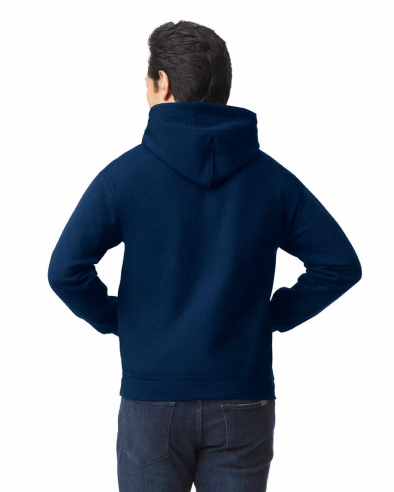 Navy Men's Gildan 18500 Hoodie Sweatshirt | VKYL46058