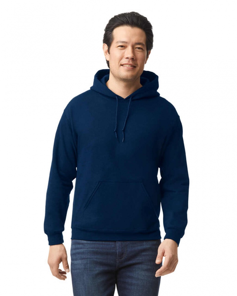 Navy Men\'s Gildan 18500 Hoodie Sweatshirt | VKYL46058