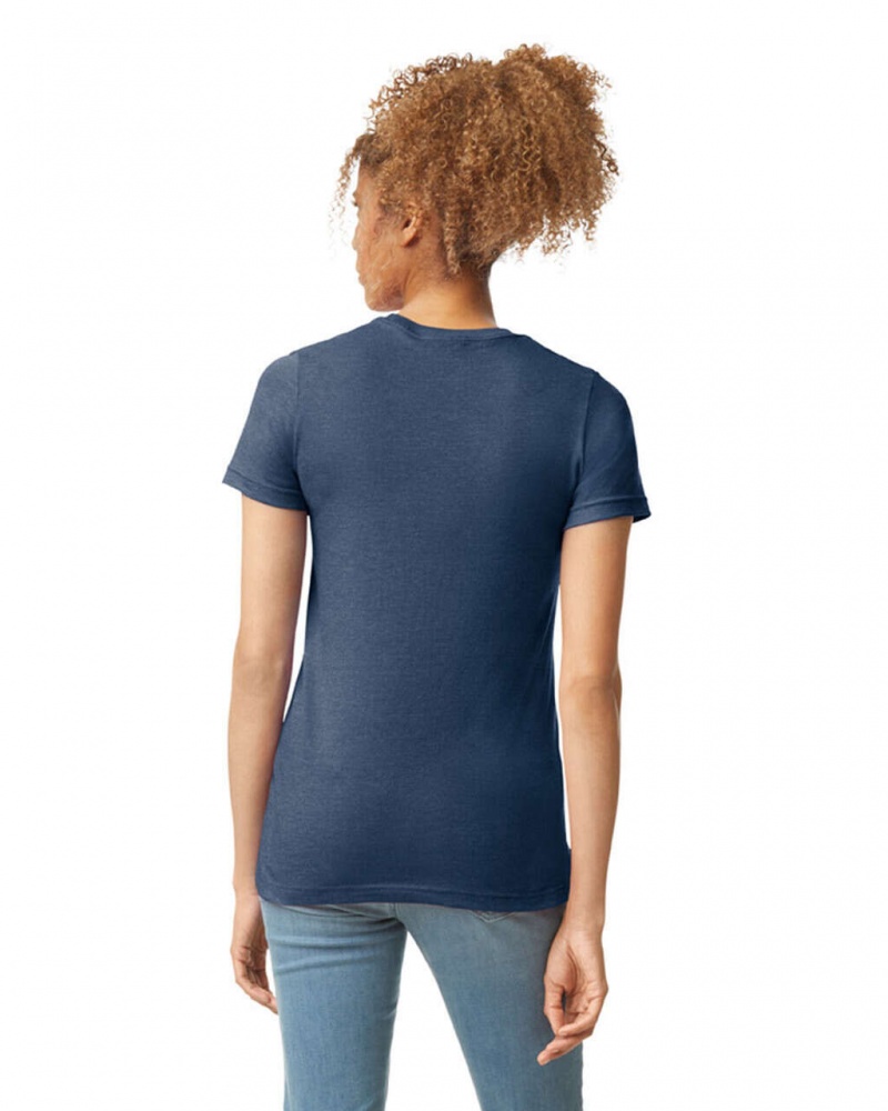 Navy Mist Women's Gildan 67000L CVC T-Shirts | NWCJ81476