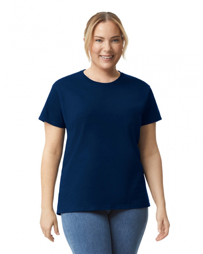 Navy Women\'s Gildan 2000L T-Shirts | DOEV78903