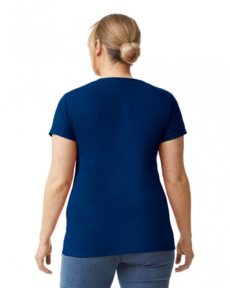 Navy Women's Gildan 880 T-Shirts | JMZP63495