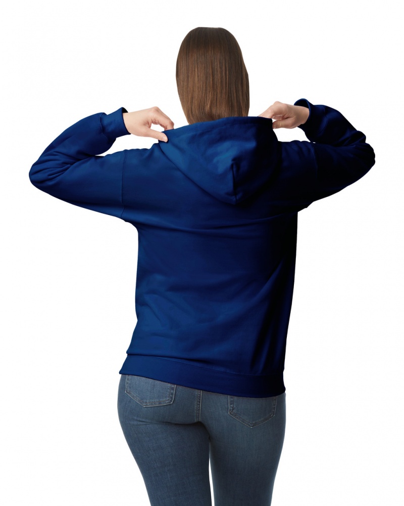 Navy Women's Gildan SF500 Midweight Fleece Hoodie | AJVS57192