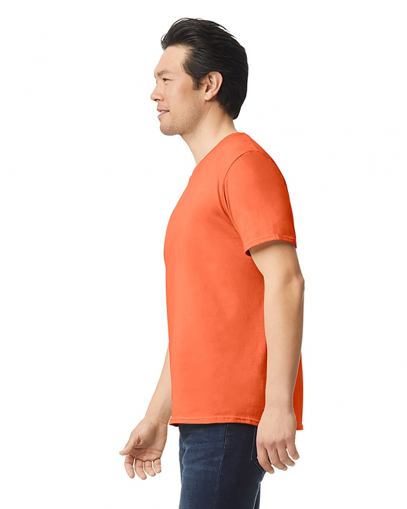 Orange Men's Gildan 64000 T-Shirts | IUBR91065