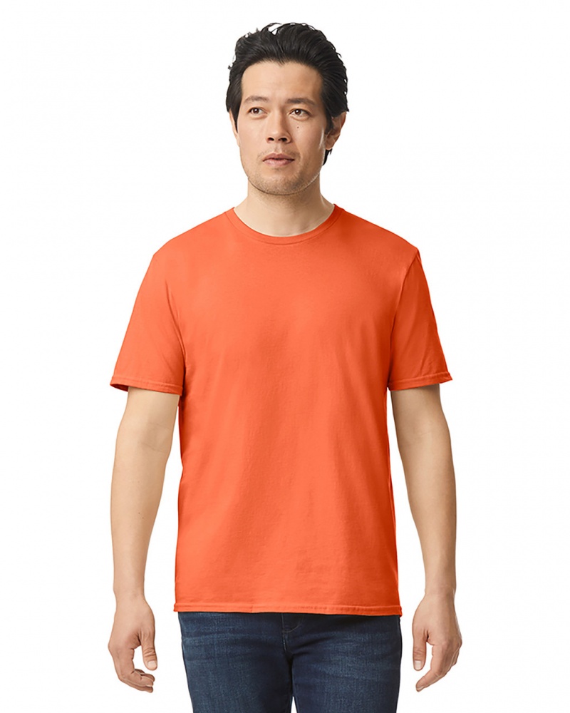 Orange Men\'s Gildan 64000 T-Shirts | IUBR91065