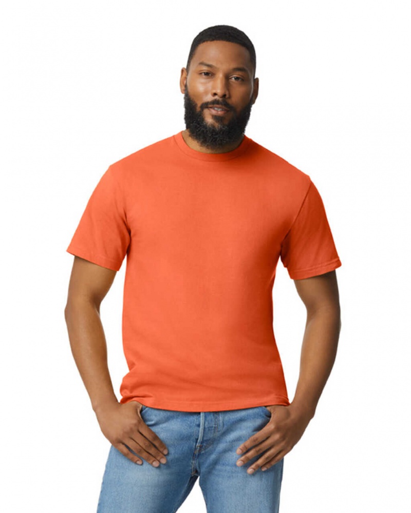 Orange Men\'s Gildan 65000 Midweight T-Shirts | MLJI32815