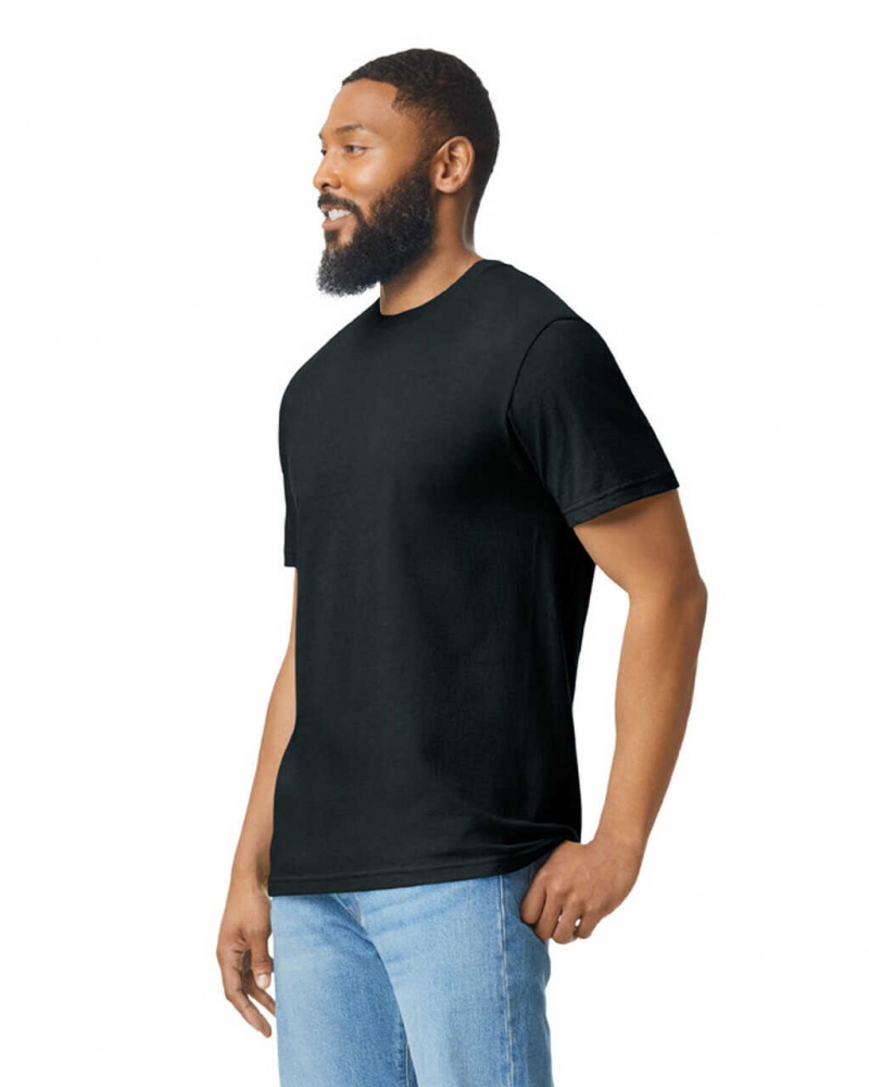 Pitch Black Mist Men's Gildan 67000 CVC T-Shirts | HSME18429