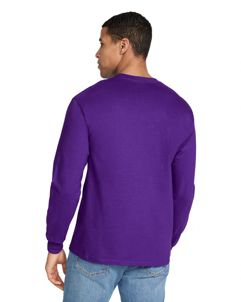 Purple Men's Gildan 2400 Long Sleeve T-Shirts | KQBL72465