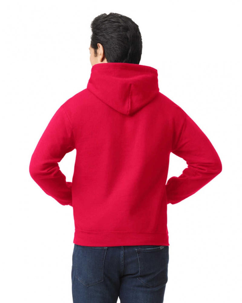 Red Men's Gildan 18500 Hoodie Sweatshirt | SWGY21709