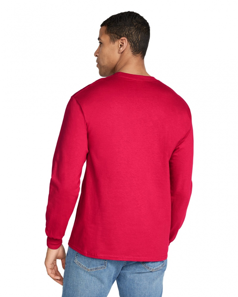 Red Men's Gildan 2400 Long Sleeve T-Shirts | SFRK25613