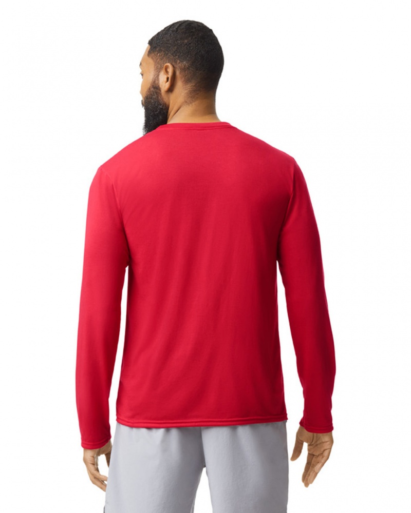 Red Men's Gildan 42400 Long Sleeve T-Shirts | GSRA02471