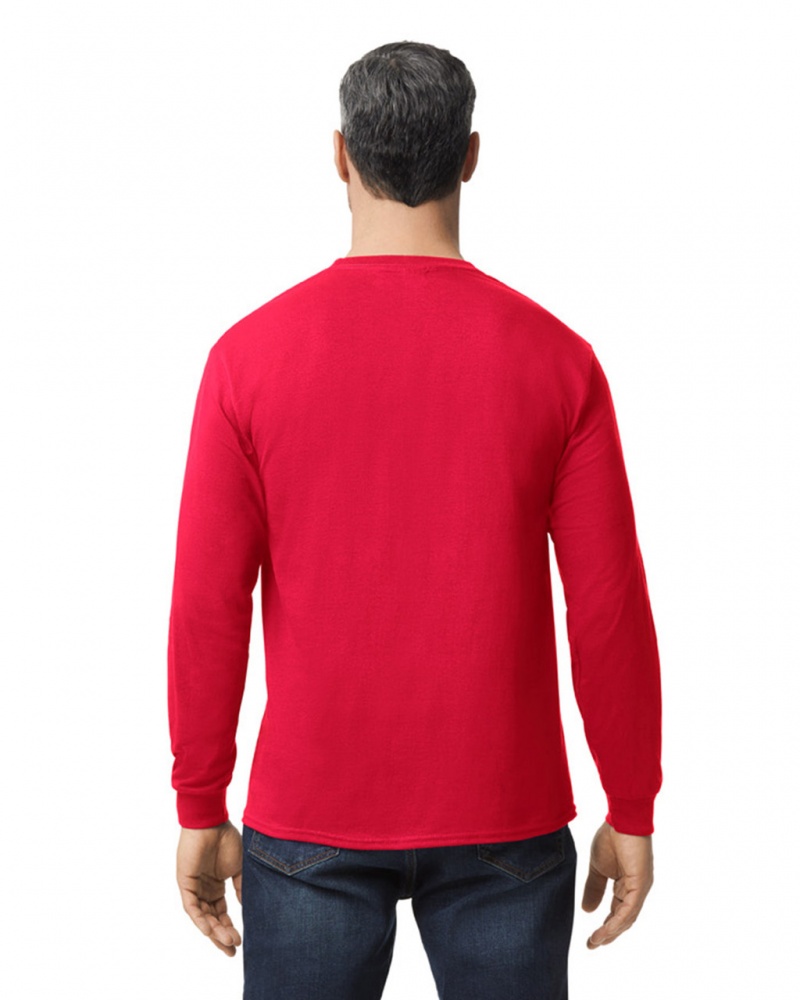 Red Men's Gildan 5400 Long Sleeve T-Shirts | GKZW97856