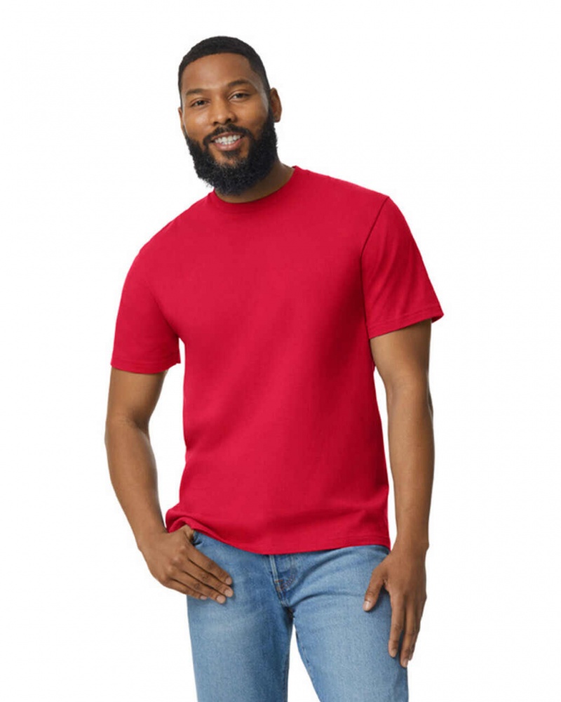 Red Men\'s Gildan 65000 Midweight T-Shirts | GOAF87149