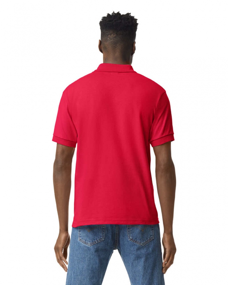 Red Men's Gildan 8800 Polo | ISJX94327