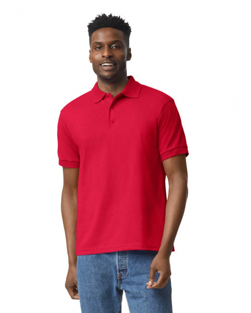 Red Men\'s Gildan 8800 Polo | ISJX94327