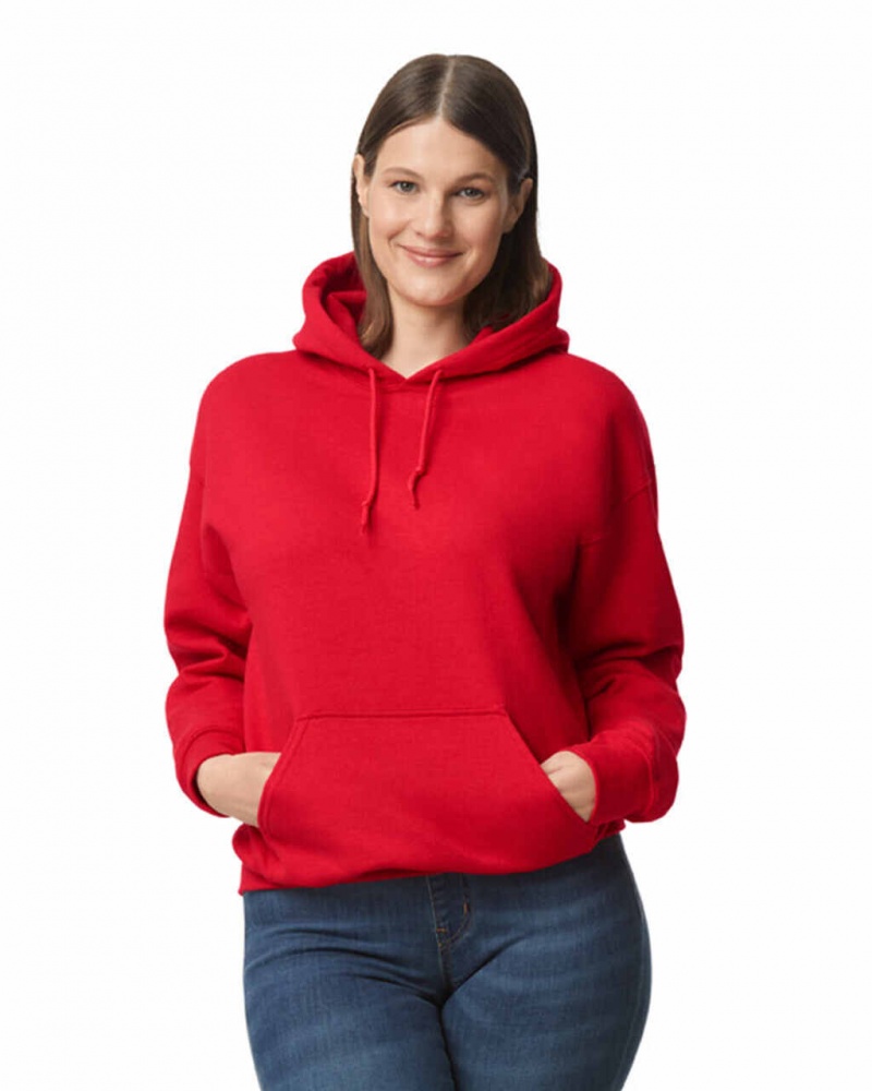 Red Women\'s Gildan 12500 Hoodie Sweatshirt | CVRS54982