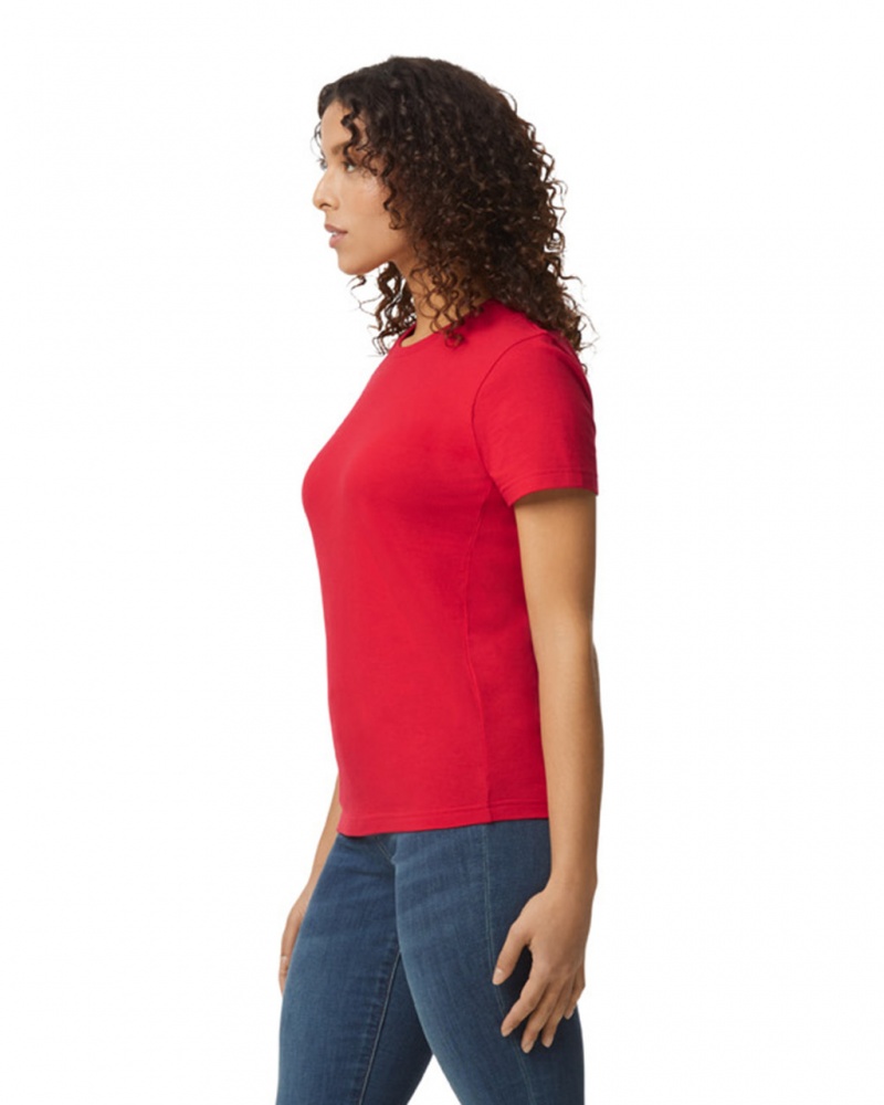 Red Women's Gildan 65000L Midweight T-Shirts | IHEA58241