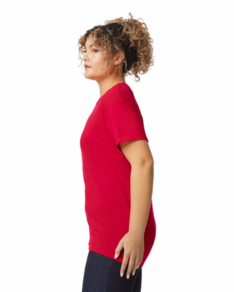 Red Women's Gildan 8000 T-Shirts | GKWJ76981