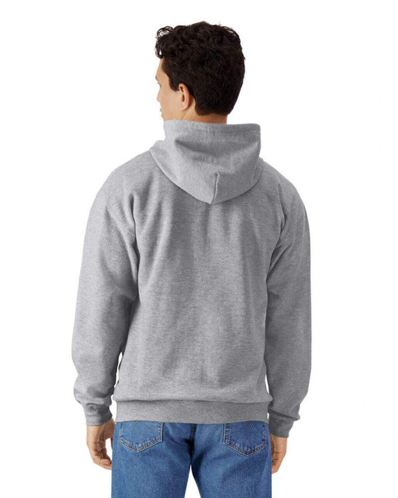 Ring Spun Sport Grey Men's Gildan SF600 Midweight Fleece Full Zip Hoodie | RLWO15367