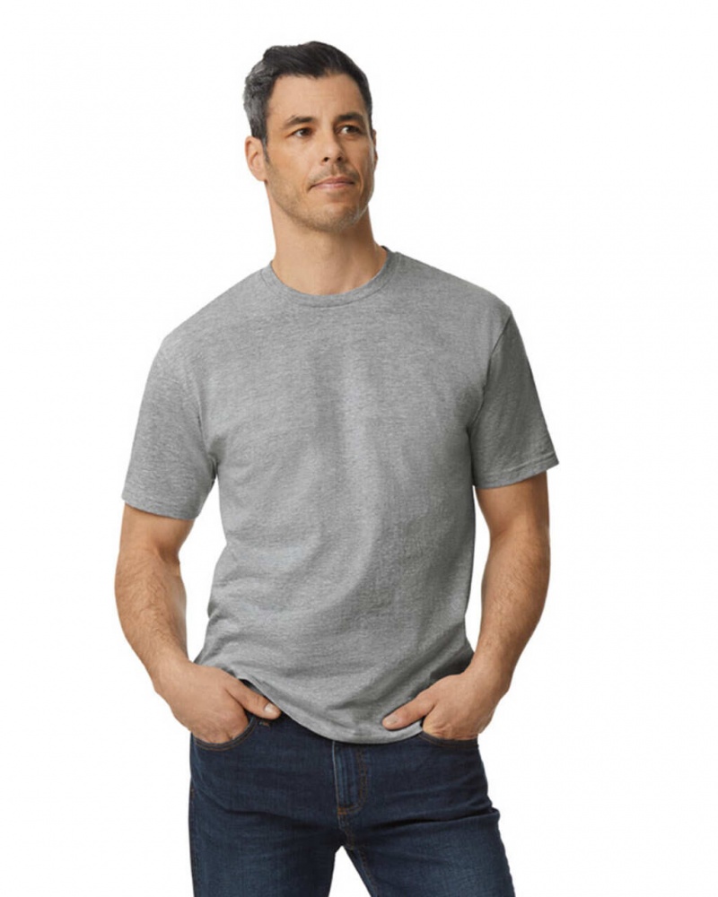 Ring Spun Sport Grey Men's Gildan 65000 Midweight T-Shirts | JUOI78315