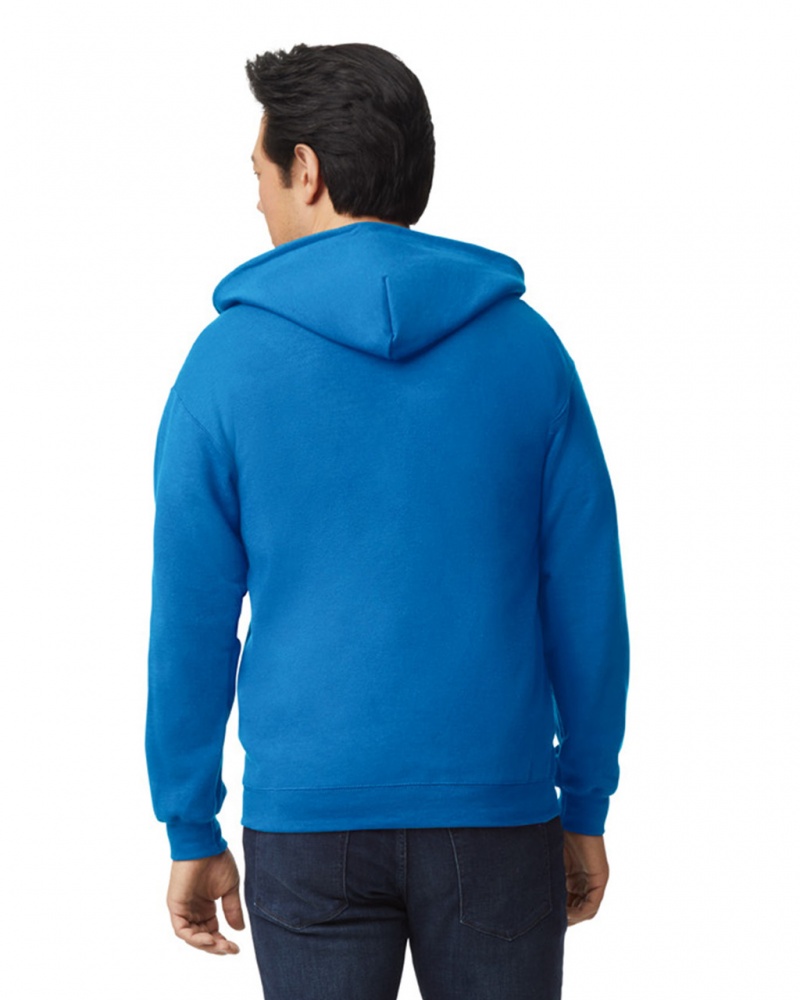 Royal Men's Gildan 18600 Full Zip Hoodie Sweatshirt | JEZV64012