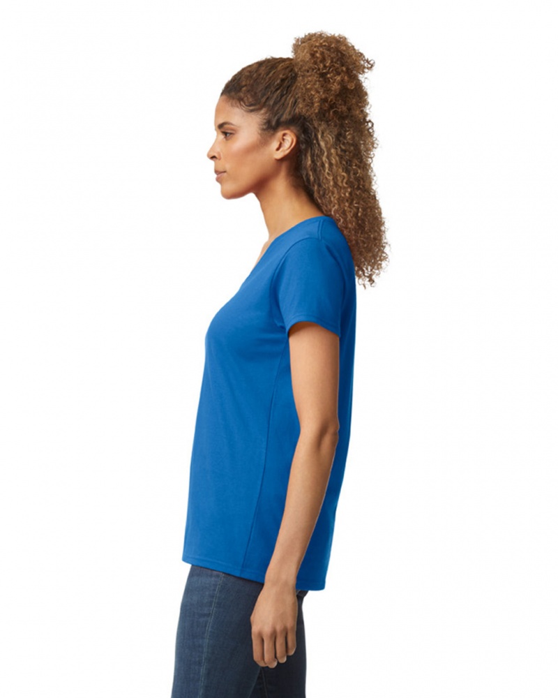 Royal Women's Gildan 5V00L V-Neck T-Shirts | VMTQ45093