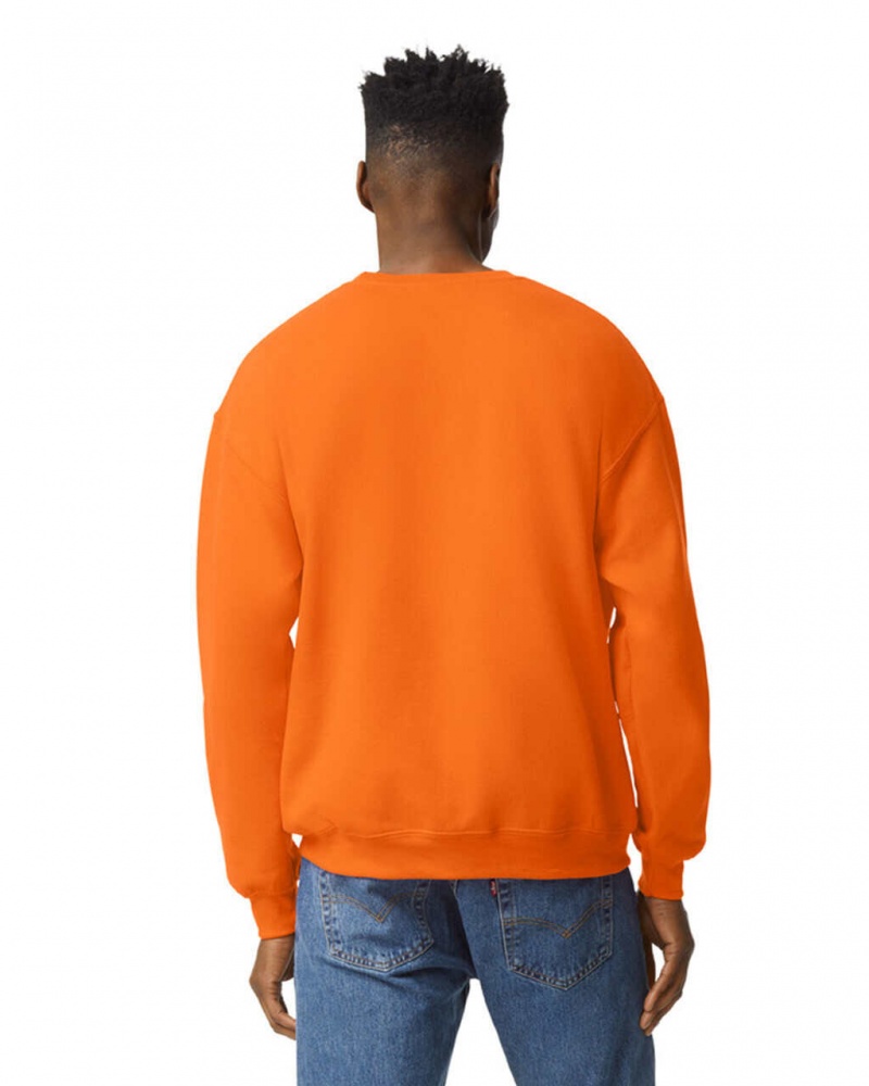 S Orange Men's Gildan 18000 Crewneck Sweatshirt | EPNT85216