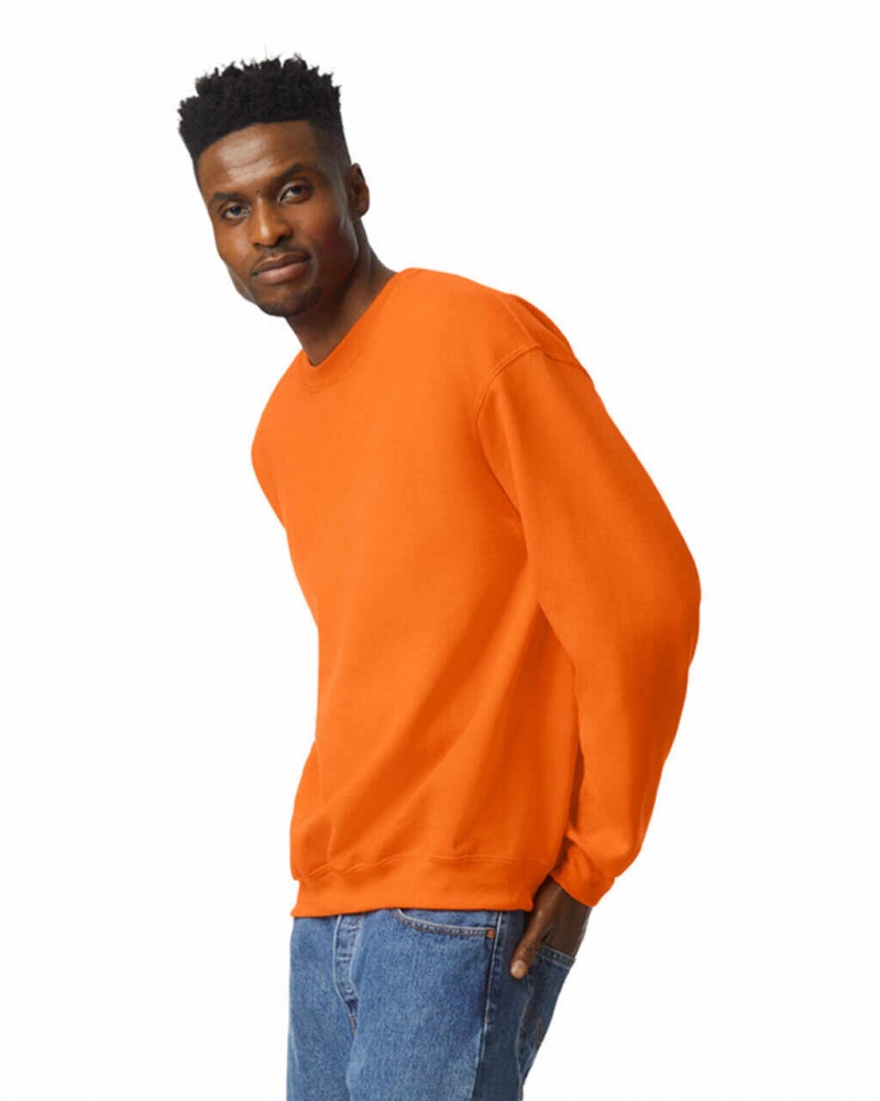 S Orange Men's Gildan 18000 Crewneck Sweatshirt | EPNT85216