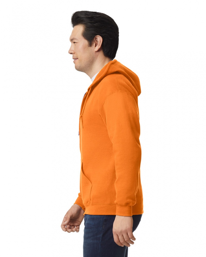 S Orange Men's Gildan 18600 Full Zip Hoodie | HWOA75091