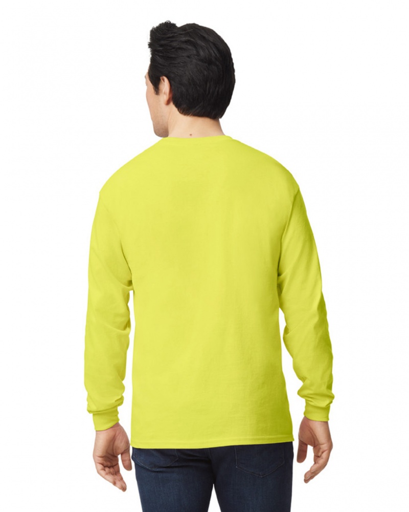 Safety Green Men's Gildan 2400 Long Sleeve T-Shirts | PHLI09457