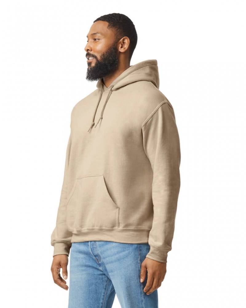 Sand Men's Gildan 18500 Hoodie Sweatshirt | TMIJ30172