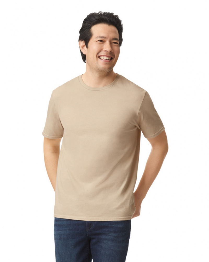 Sand Men's Gildan 64000 T-Shirts | TFSD17625