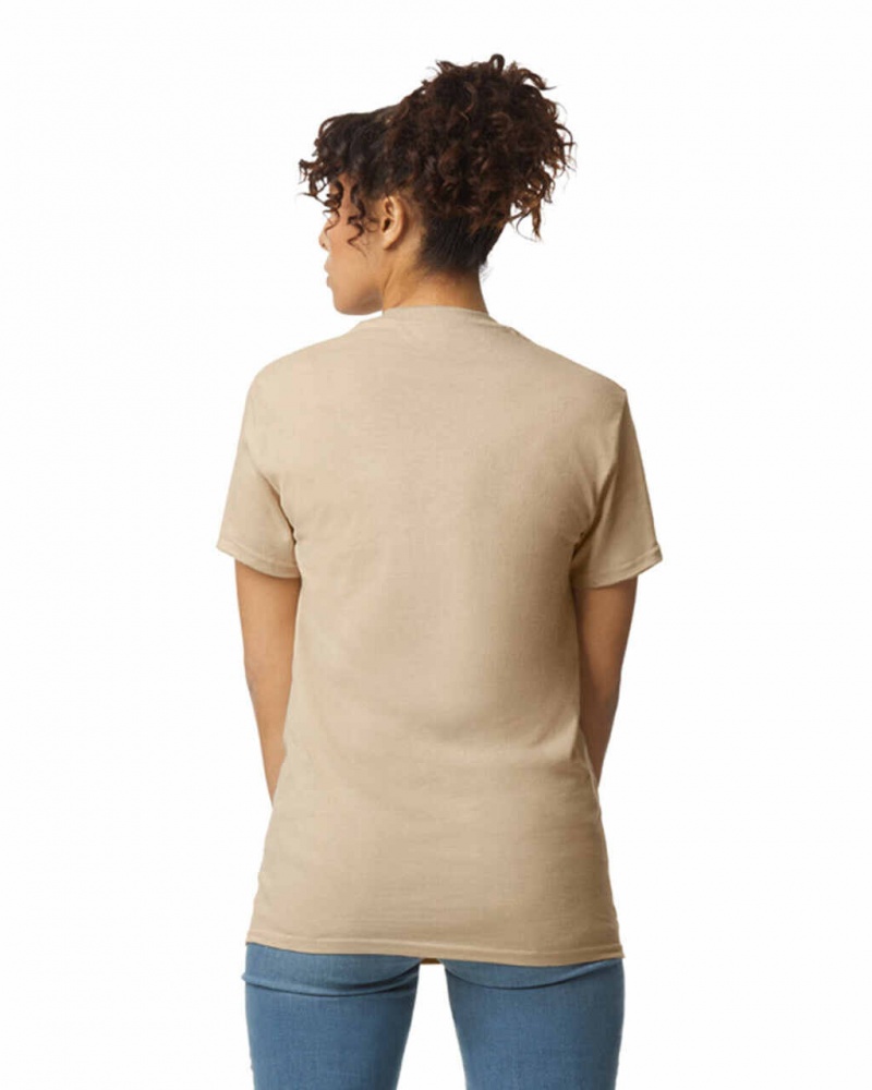 Sand Women's Gildan 2300 with Pocket T-Shirts | RXPN06289