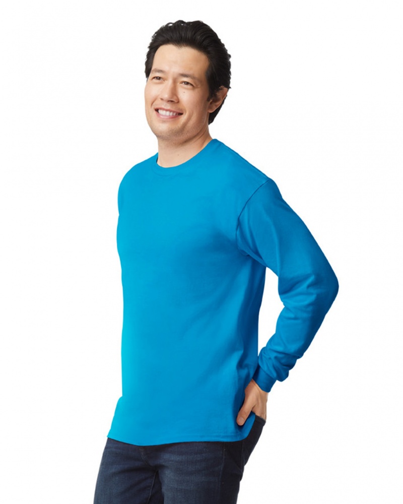 Sapphire Men's Gildan 2400 Long Sleeve T-Shirts | SQKC42739