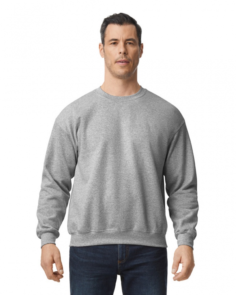 Sport Grey Men\'s Gildan 12000 Crewneck Sweatshirt | TVEN18543