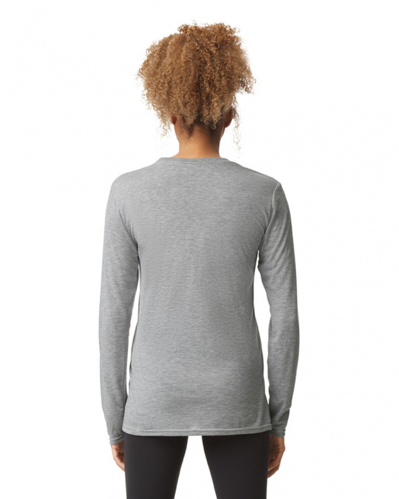 Sport Grey Women's Gildan 42400 Long Sleeve T-Shirts | MPHY53821